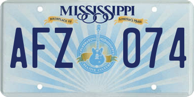 MS license plate AFZ074