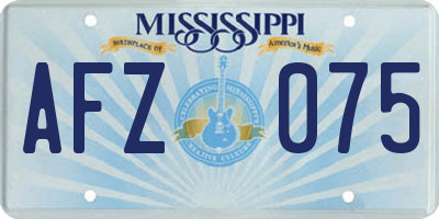 MS license plate AFZ075
