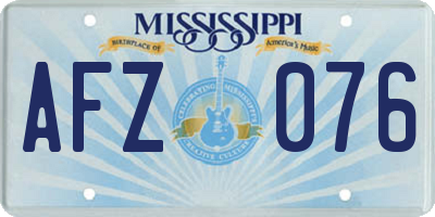 MS license plate AFZ076