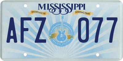 MS license plate AFZ077