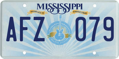 MS license plate AFZ079
