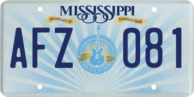 MS license plate AFZ081