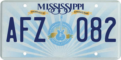 MS license plate AFZ082
