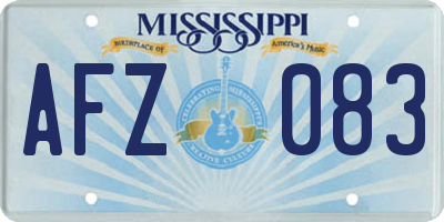 MS license plate AFZ083