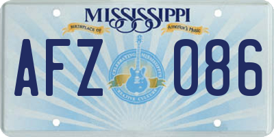 MS license plate AFZ086