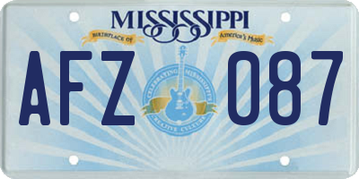 MS license plate AFZ087