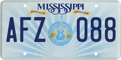 MS license plate AFZ088
