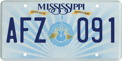 MS license plate AFZ091