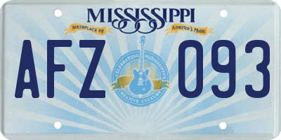 MS license plate AFZ093