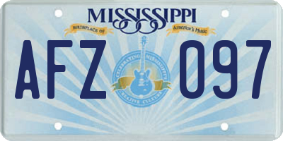 MS license plate AFZ097