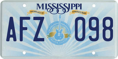 MS license plate AFZ098