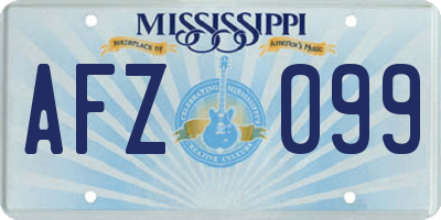 MS license plate AFZ099