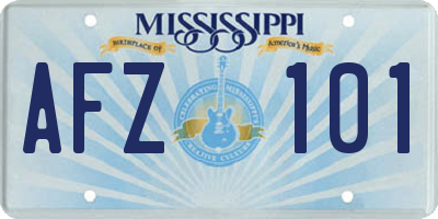 MS license plate AFZ101