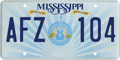 MS license plate AFZ104