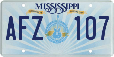 MS license plate AFZ107