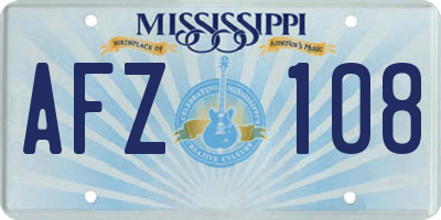 MS license plate AFZ108