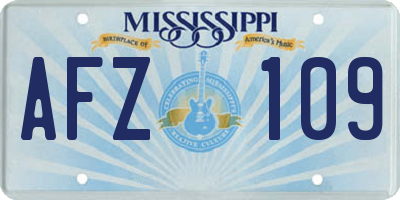 MS license plate AFZ109