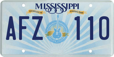 MS license plate AFZ110