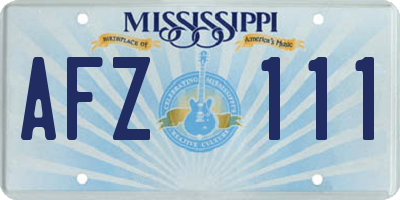 MS license plate AFZ111