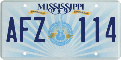 MS license plate AFZ114