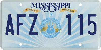 MS license plate AFZ115