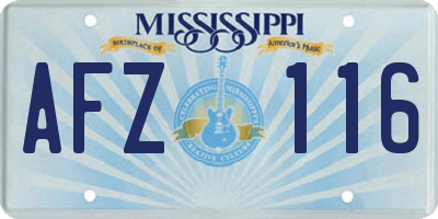MS license plate AFZ116