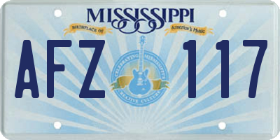 MS license plate AFZ117