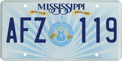 MS license plate AFZ119