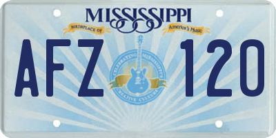 MS license plate AFZ120