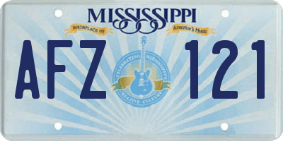 MS license plate AFZ121