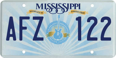 MS license plate AFZ122