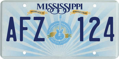 MS license plate AFZ124