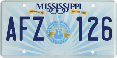 MS license plate AFZ126