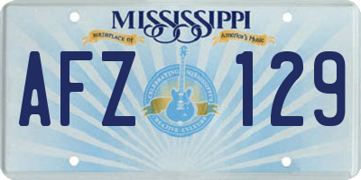 MS license plate AFZ129