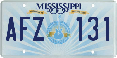 MS license plate AFZ131