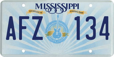 MS license plate AFZ134