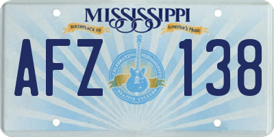 MS license plate AFZ138