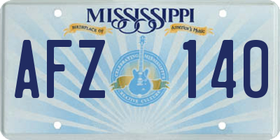 MS license plate AFZ140
