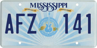 MS license plate AFZ141