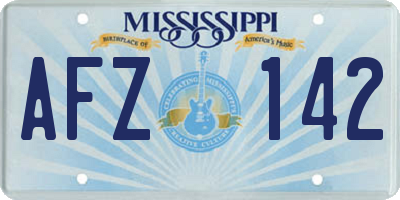 MS license plate AFZ142