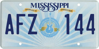 MS license plate AFZ144