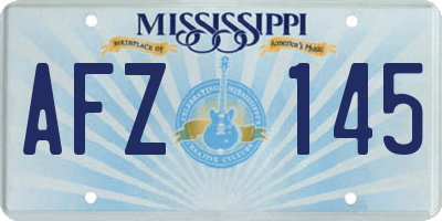 MS license plate AFZ145