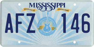 MS license plate AFZ146