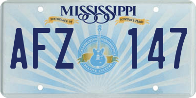 MS license plate AFZ147