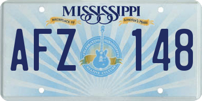 MS license plate AFZ148
