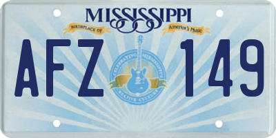 MS license plate AFZ149