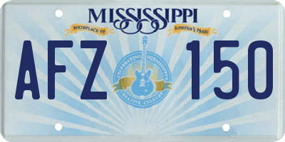 MS license plate AFZ150