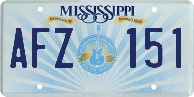 MS license plate AFZ151