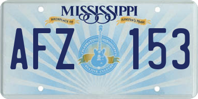 MS license plate AFZ153