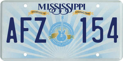 MS license plate AFZ154